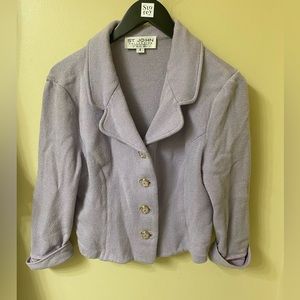 St John Collection Lilac Sweater Blazer Size Vintage US 8
